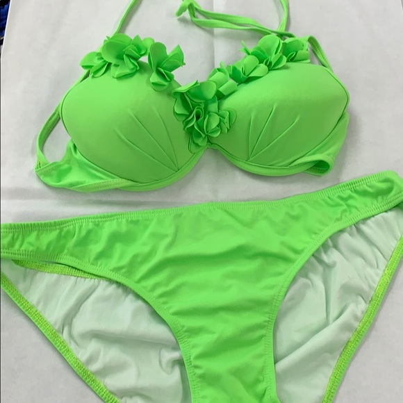 neon blue bikini top